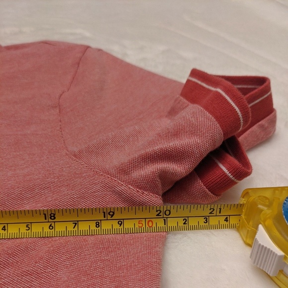 Michael Kors Mens Slim Fit Pink Red Polo Shirt M Short Sleeve Pullover Logo - Picture 7 of 10